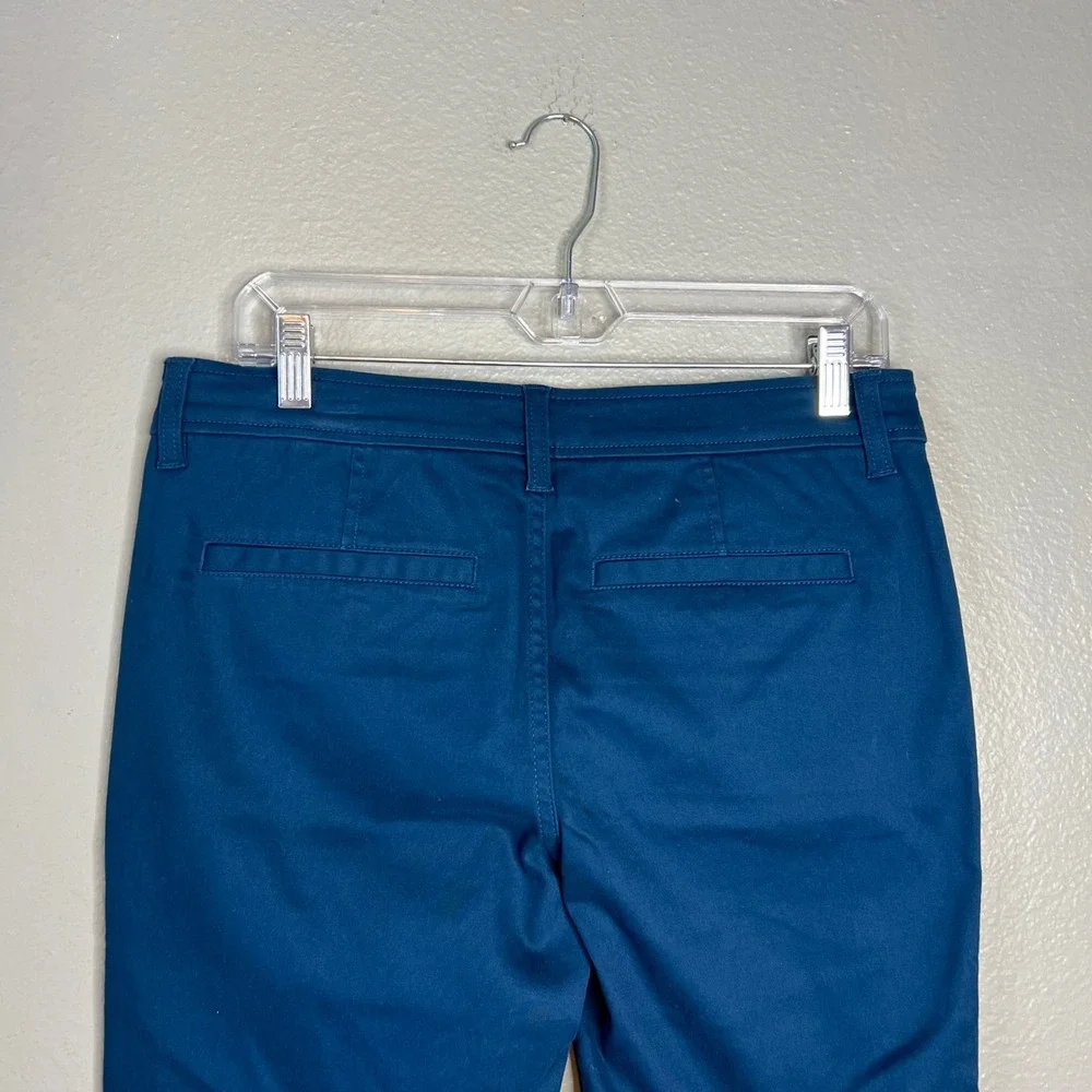 Market & Spruce Ankle Pants Womens‎ 8P Petite Blue Slim Leg Cuffed Stretch NWT